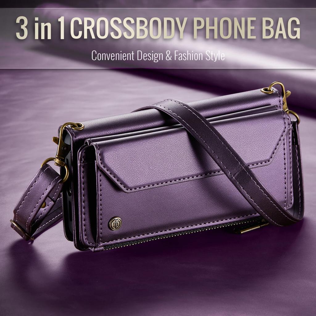 Crossbody Phone Case for iPhone 17 Pro Max Air 16 Plus 17E 16E 15 14 13 12 Mini 11 X Xs Max XR Card Holder Wallet Leather Cover