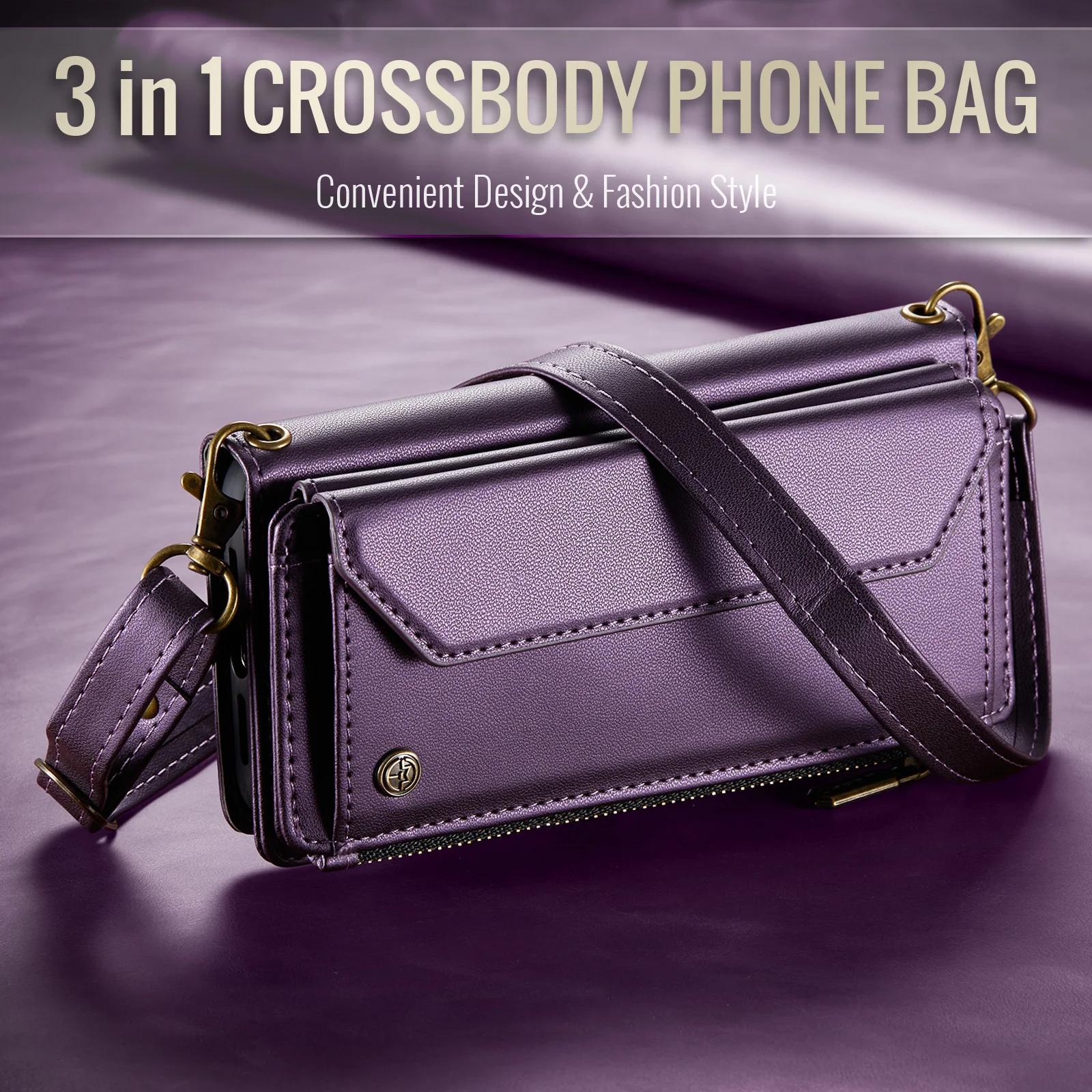 

Crossbody Phone Case for iPhone 17 Pro Max Air 16 Plus 17E 16E 15 14 13 12 Mini 11 X Xs Max XR Card Holder Wallet Leather Cover iPhone17 Pro Max