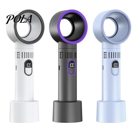 Quiet Handheld Fan Bladeless Digital Display High-speed Strong Airflow Low Compact Noise Rechargeable Lightweight Portable Personal Cooling