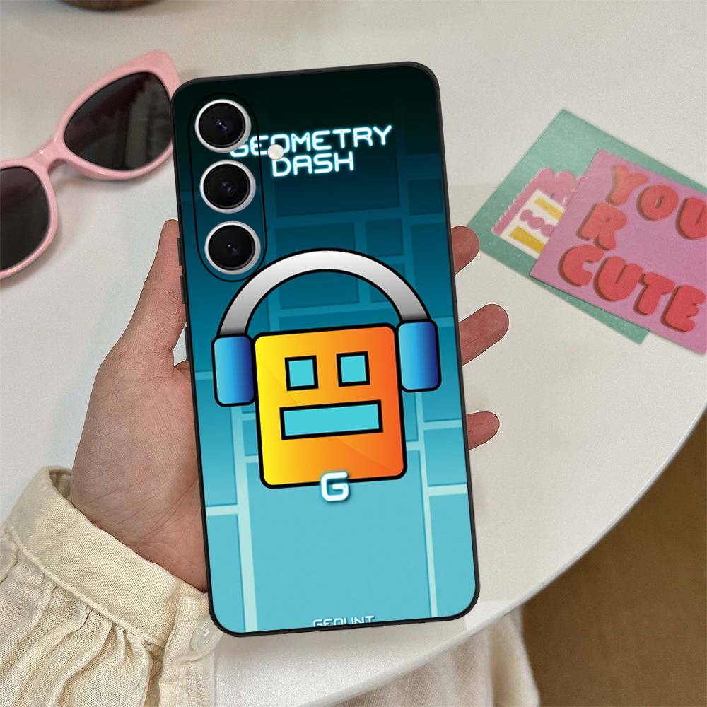 Game Geometry Dash Phone Case For Samsung S 24 Fe 25 Ultra Plus 20 Lite 21 30 22 23 24 22 Ultra 5G Fundas