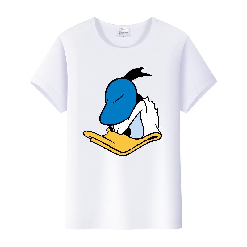 Kawaii Donald Duck Plus Size Tee Ladies Graphic Clothes Summer Women Short Sleeve T-shirt Disney Cartoon Men Tshirt Female Tops
