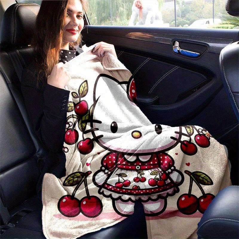 1pc. Hello Kitty Cherry Blossom Patterned Blanket - Perfect for Home, Office, Outdoor Use & Gift Ideasz0411207