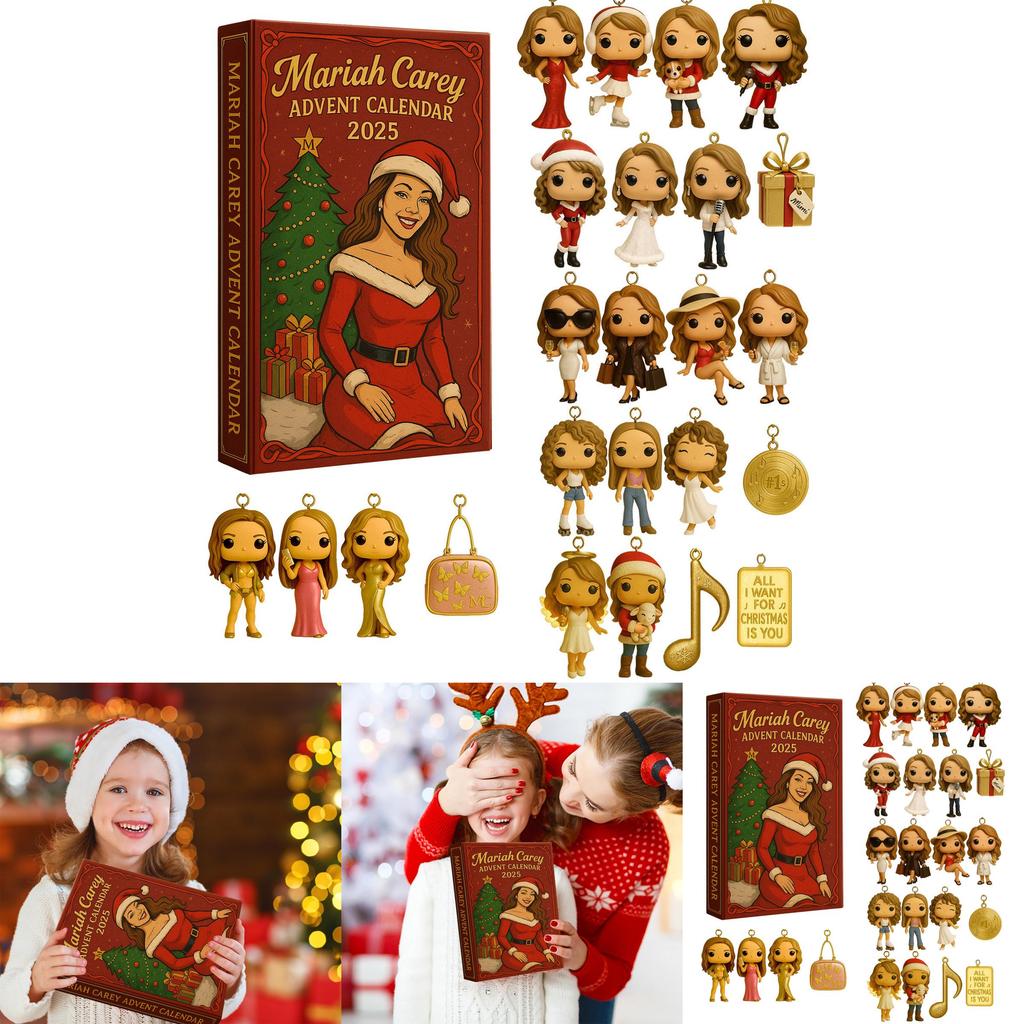 Mariah Carey Christmas 24day Advent Calendar With Acrylic Characters For Festive Celebrations