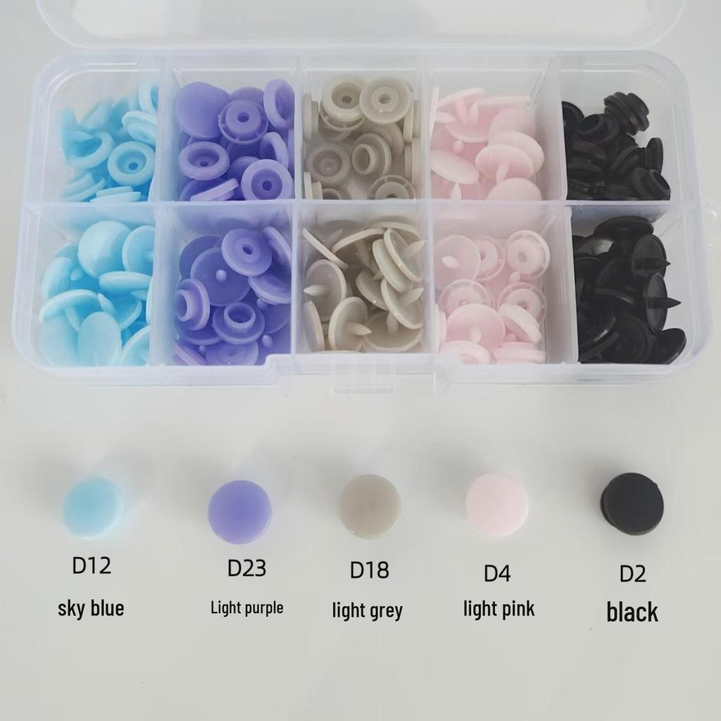 120-Piece Snap Fastener Installation Tool Set with Colorful Resin Buttons and Hand Press Pliers