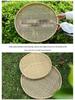 Large Handmade Bamboo Winnowing Basket: Round, Perforated Drying Sieve & Decorative Plaque