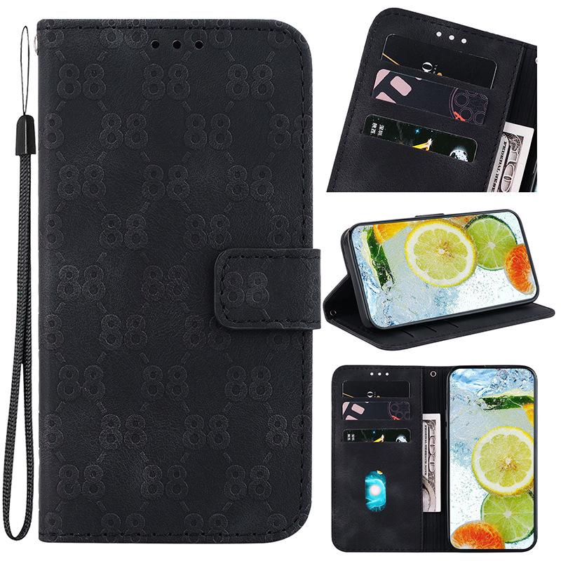 Leather Flip Case with Card Slot for TCL 408 - Full Wrap Protective Cover