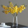 Artificial Moth Orchids 2 Fork Realistic Fake Silk Flower Wedding Party Home Office Table Centerpiece Faux Phalaenopsis Floral Branch Decoration