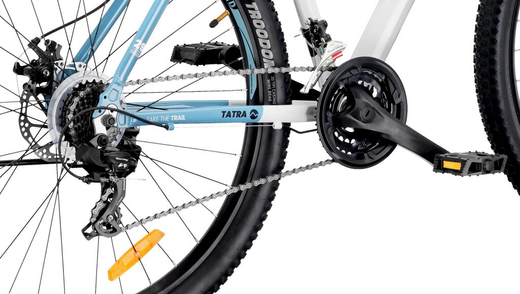 Rower Górski Mtb 29 Cali Kenda Shimano Aluminium Lekki 21 Biegów Amortyzator Hamulce Tarczowe Rama L 21 Cali Tatra Bikes Overland Biały Niebieski