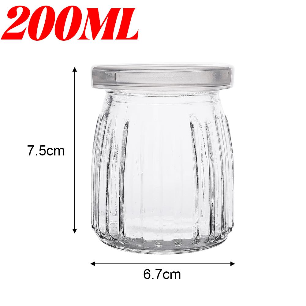 100/150/200ML Pudding Glass Bottle with PE Lids Clear Jars for Yogurt Jam Honey Home Kitchen Baking Accessories Creative Gifts