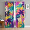 Beach Coconut Tree Pattern Printed Curtains Pole Bag Christmas Decorations Daily Home Room Curtain Polyester