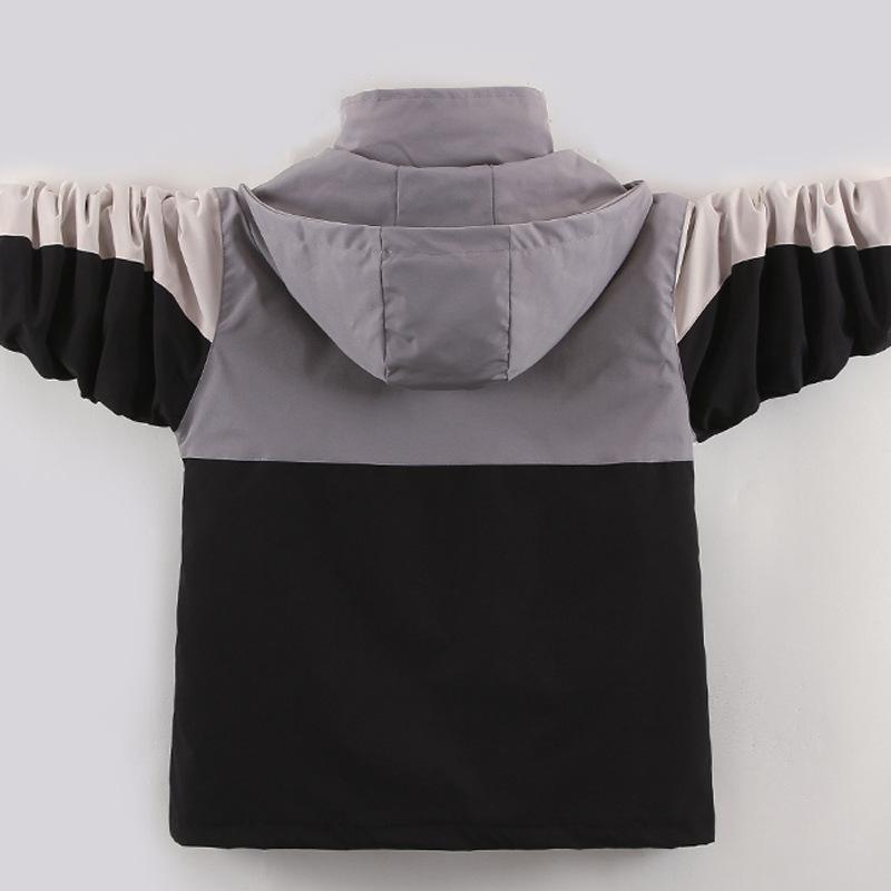 Boys' 3-in-1 Detachable Windproof Thick Warm Hardshell Autumn and Winter Children's Casual Hooded Coat