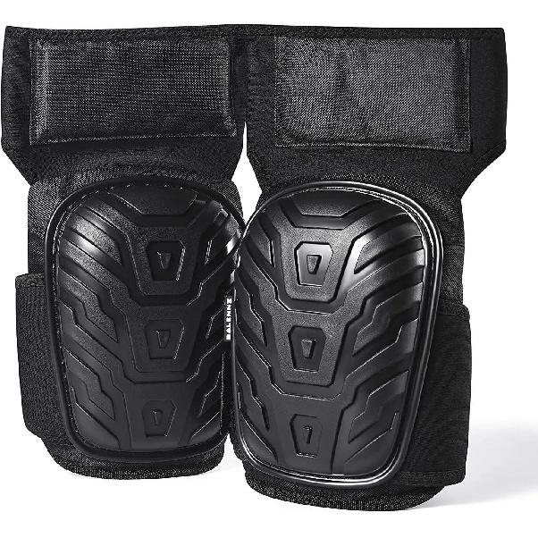2 Piece Professional Knee Pads for Work Heavy Duty Foam Padding Gel Construction Knee Pads with Strong Double Straps чёрный