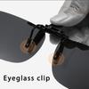 Men Fashion Square Polarized Clip-On Flip Up Metal Frame Clip Sunglasses
