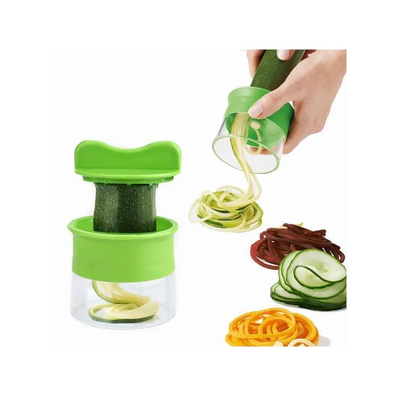 Handheld Spiralizer Vegetable Slicer, Adjustable Multifunctional Rotary Grater for Veggies, Fruits & Salads