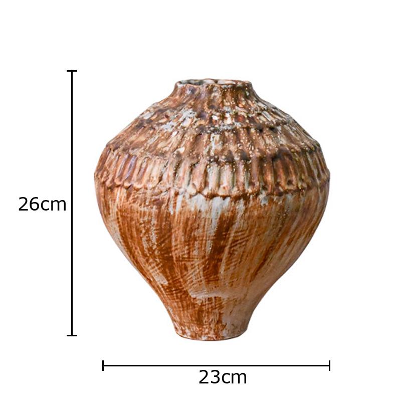 Retro Mottled Ceramic Vase Table Decoration Artificial Flower Decorative Flowers Arrangement Floral Vases Room Aesthetic Decor