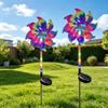 Colorful Solar Pinwheel Light, Waterproof Solar Powered Wind Spinner Light, Outdoor Rotating Pinwheel, Pathway Light for Garden Yard Patio Lawn Decor