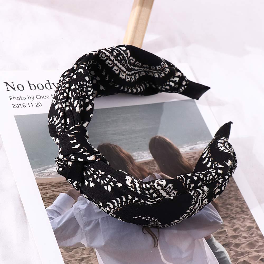 Lattice Non Slip For Girls Flower Knot Headband Korean Head Wrap Women Hair Hoop Grid Hairbands