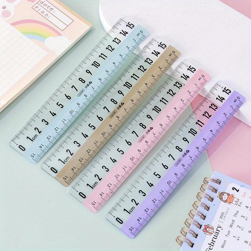 5Pcs Clear Acrylic Straight Ruler with Large Numbers, Measuring Tool for School and Office