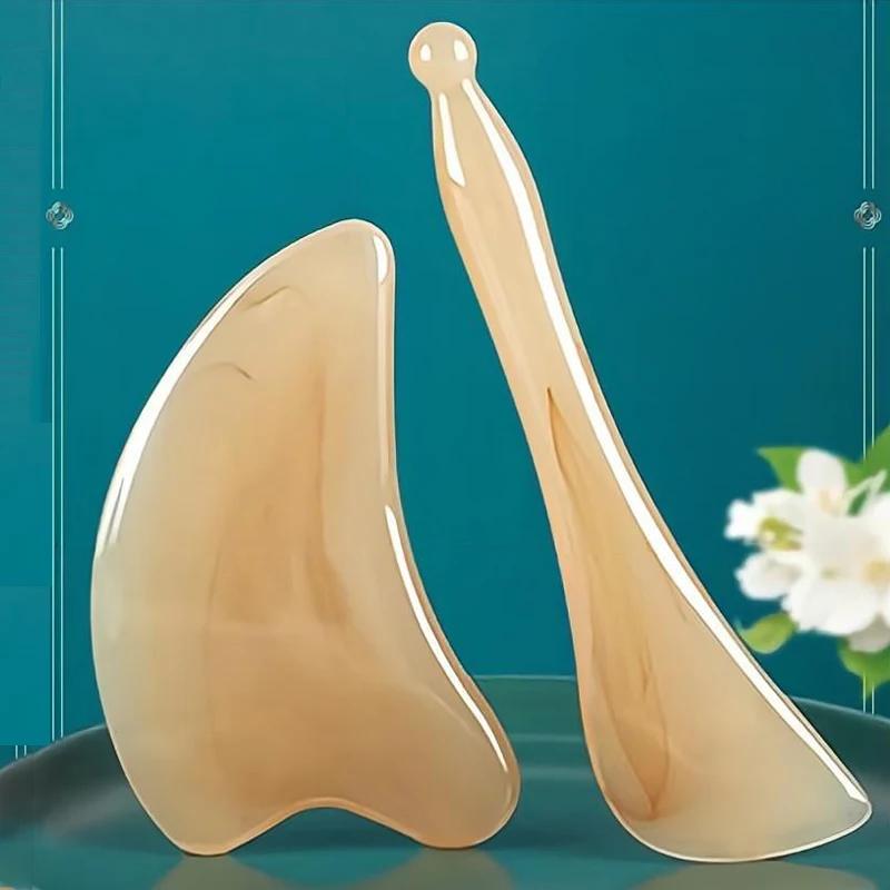Imitation Cow Horn Gua Sha Massage Board Facial Gua Sha Tools Neck Massager for Face Lifting Wrinkle Remove Beauty Health