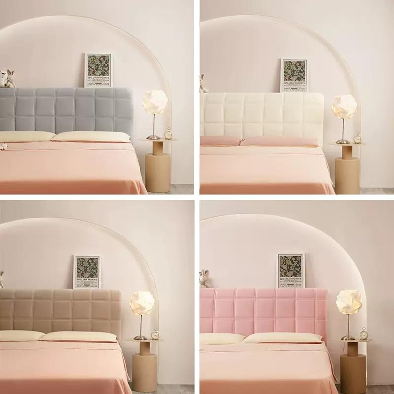 Cuvertură geometrică pentru tăblie de pat în carouri iarnă moale, caldă, îngroșare, all inclusive, protector de praf pentru capul de pat, huse universale pentru capul de pat