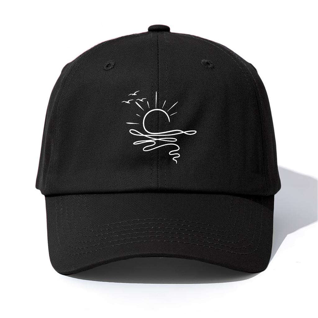 1pc Sunrise Print Baseball Cap for AdultsMinimalist Retro Style Casual Soft Adjustable Dad HatPerfect As Gift
