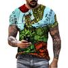 Retro Fashion Compass Compass Pattern 3D Printed Men's Street Loose T-shirt