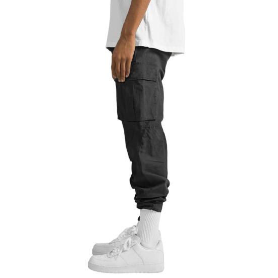 Men Cargo Pants Drawstring Waist Casual Trousers Multi-Pocket Loose Joggers Athletic Trousers for Daily Wear Exercise Street