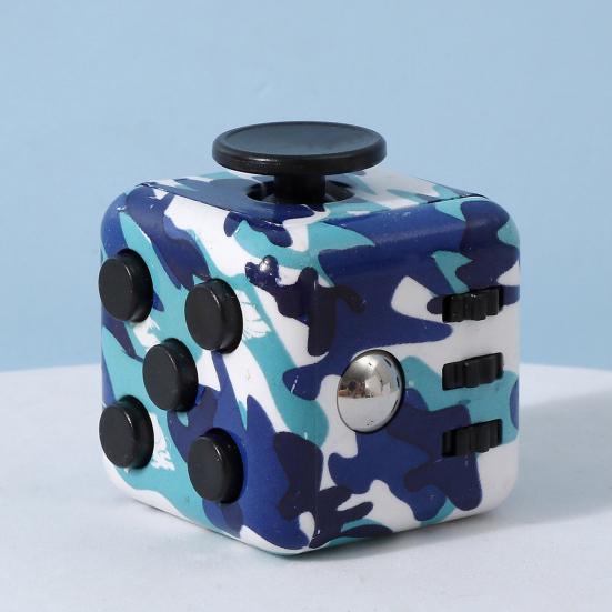 Stress Relief Mini Cube Toy Portable Six-Sided Anxiety Relieving Cube Home Office Worker Silent Calming Cube Sensory