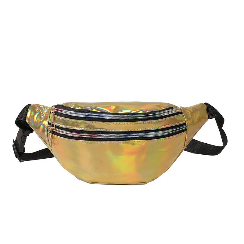1pc Running Laser Waist Bag Women's Crossbody Chest Bag Reflective Outdoor Beach Bag Trendy Male Personality Cashier Bag Female