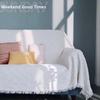 With Tassels Throw Blankets Anti-slip Vintage Cotton Blankets New Knitted White Sofa Towel