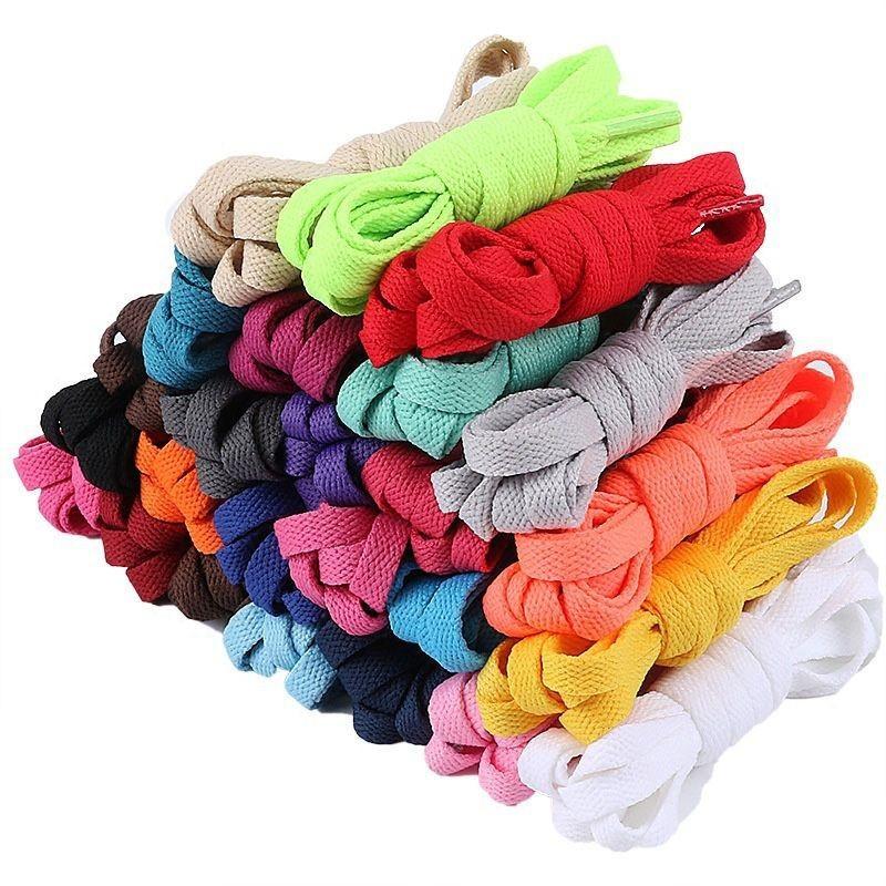 Vibrant Polyester Cotton Flat Shoelaces For Women And Men Sports Or Casual Shoes
