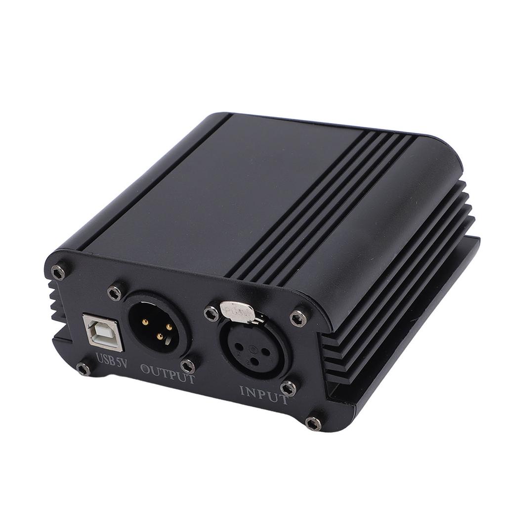48V Phantom Power Supply USB A Power Interface for Large Diaphragm Microphone Mixer Standard XLR