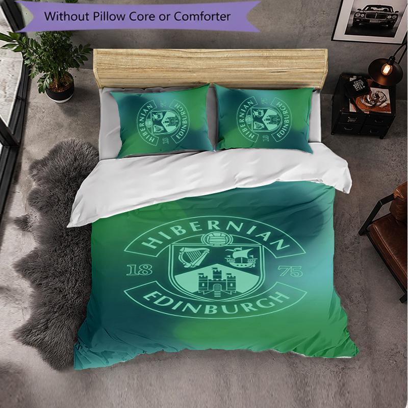 Biancheria da Letto a Tema Hibernian FC Set 3 Pezzi Copripiumino Biancheria da Letto Decorativa Per Stanza Adolescenti Decorazione Casa