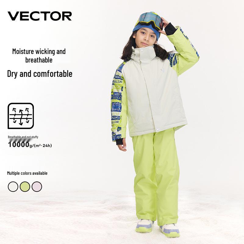 VECTOR Kids' Winter Ski Suit: Waterproof, Thickened, Cold-Proof Ski Jacket & Pants for Boys and Girls.