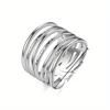 1Pc Stylish and Simple Opening Adjustable Wide Version Simple Titanium Steel Ring