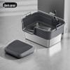 Semi-Enclosed Stainless Steel Cat Litter Box with High Walls, Splash and Leak Resistant, Large Top-Entry Design.