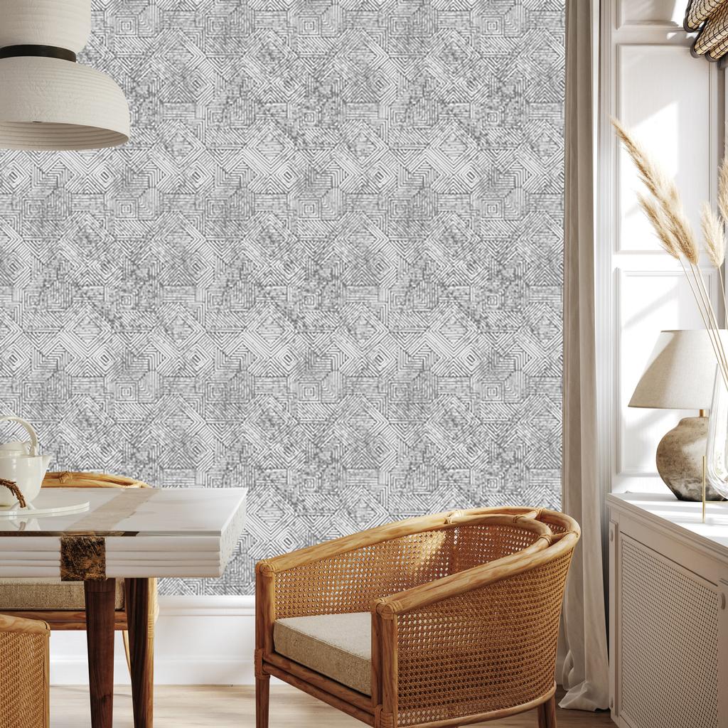 Geometric wallpaper in vintage style for living room and bedroom 50x1000