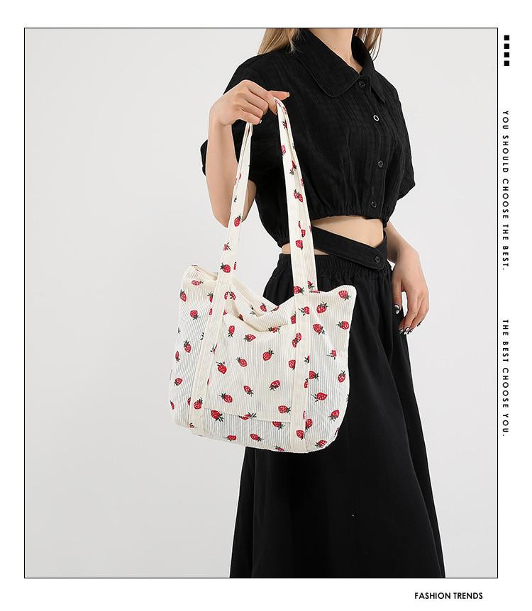 2024 Corduroy Large Capacity Shoulder Bag For Women Cute Canvas Tote Bag For School**