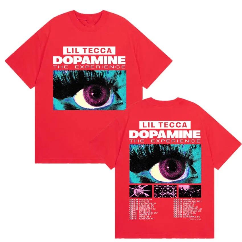 

Рэпер Lil Tecca Dopamne The Experience Tour 2026 Графические футболки Мужская Хип-Хоп Мода Хлопковая футболка с коротким рукавом Streetwear 4XL