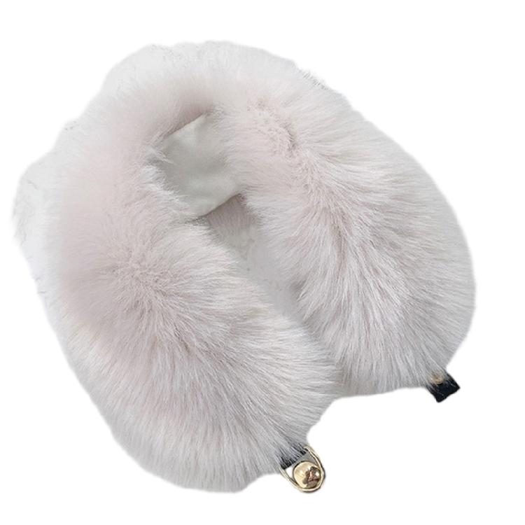 Ladies Harajuku Neck Warmer Y2k Girls Long Plush Scarf with Alloy Fix Buckle