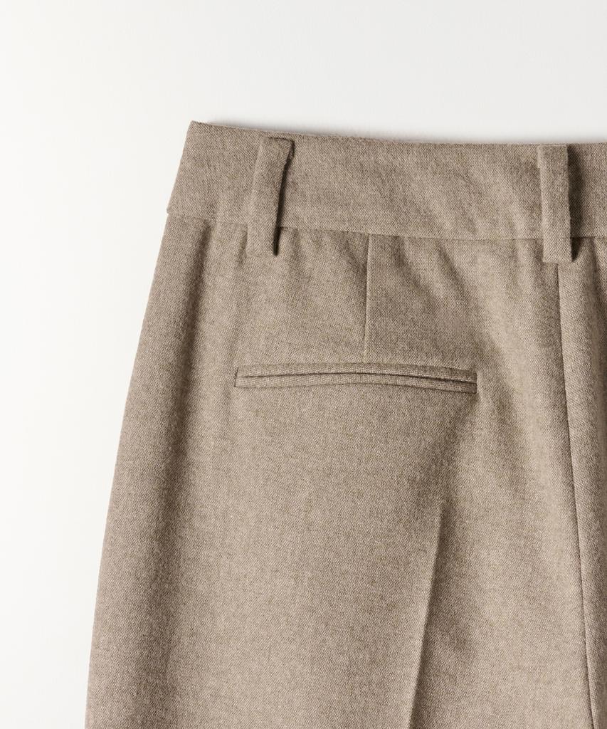 Tudument Wool One-Tuck Wide Slacks Beige