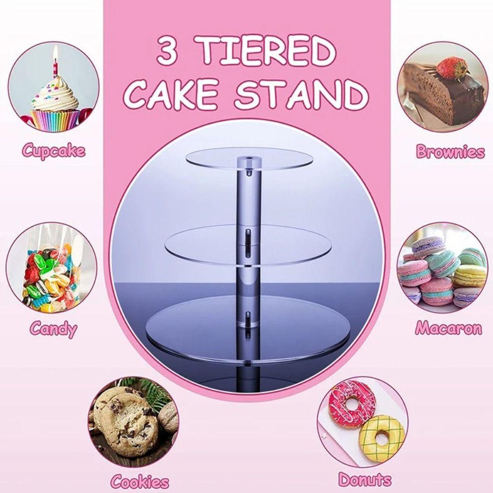 Clear Acrylic Cupcake Stand 3/4/5 Tier Cake Serving Rack Cake Display Shelf  Dessert Display