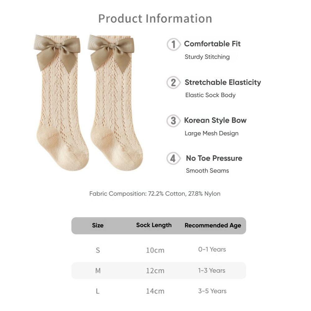 Thin Kids Calf Socks Bowknot Children's Long Stocking Creative Summer Stockings  0-5 Year Old