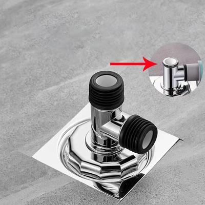 Floor Drain Adapter Tube Connector Electroplating Tee Joint Double Purpose for Restroom