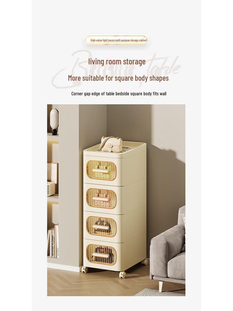 Multifunctional Storage Cabinet for Bedroom & Living Room: Bedside Table, Snack, Toy, Book & Clothes Organizer