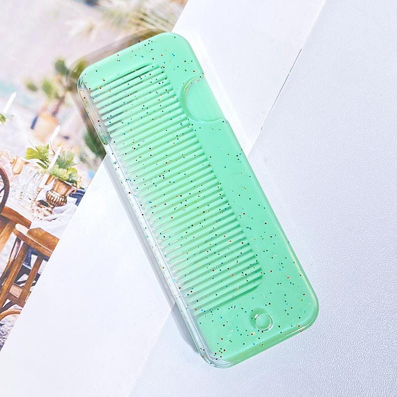 Fetă tânără inimă drăguț pieptene mic Pieptene comod pentru copii acasă mini pieptene pliabil pieptene de păr