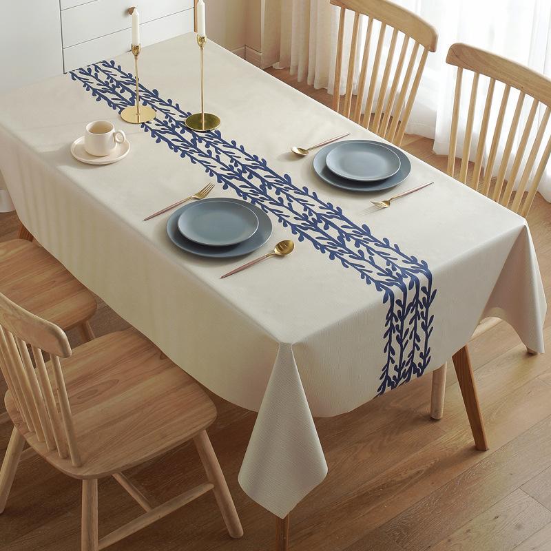 Thickend Waterproof Non-washable PVC Tablecloth Table Mat Rectangular Tablecloth Home Decor