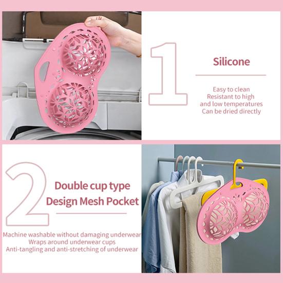 Underwear Laundry Bag Silicone Bra Cleaning Bag Hollow Structure Design Underwear Washing Bag for Home