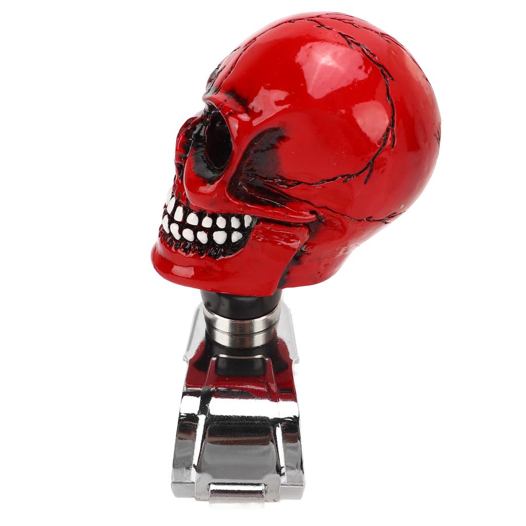 Skull Shape Steering Wheel Knob 3cm Diameter Resin Turn Knob Spinner Booster for Cars Trucks Tractors Boats Red