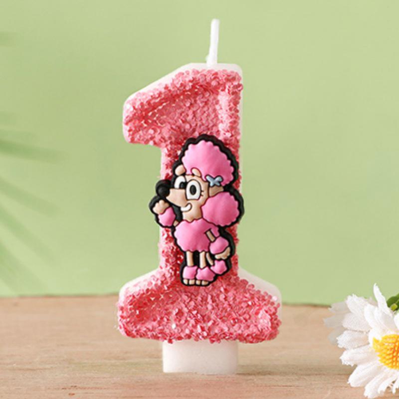 Bluey Themed Birthday Cake Number Candles - Coco Party Series 09